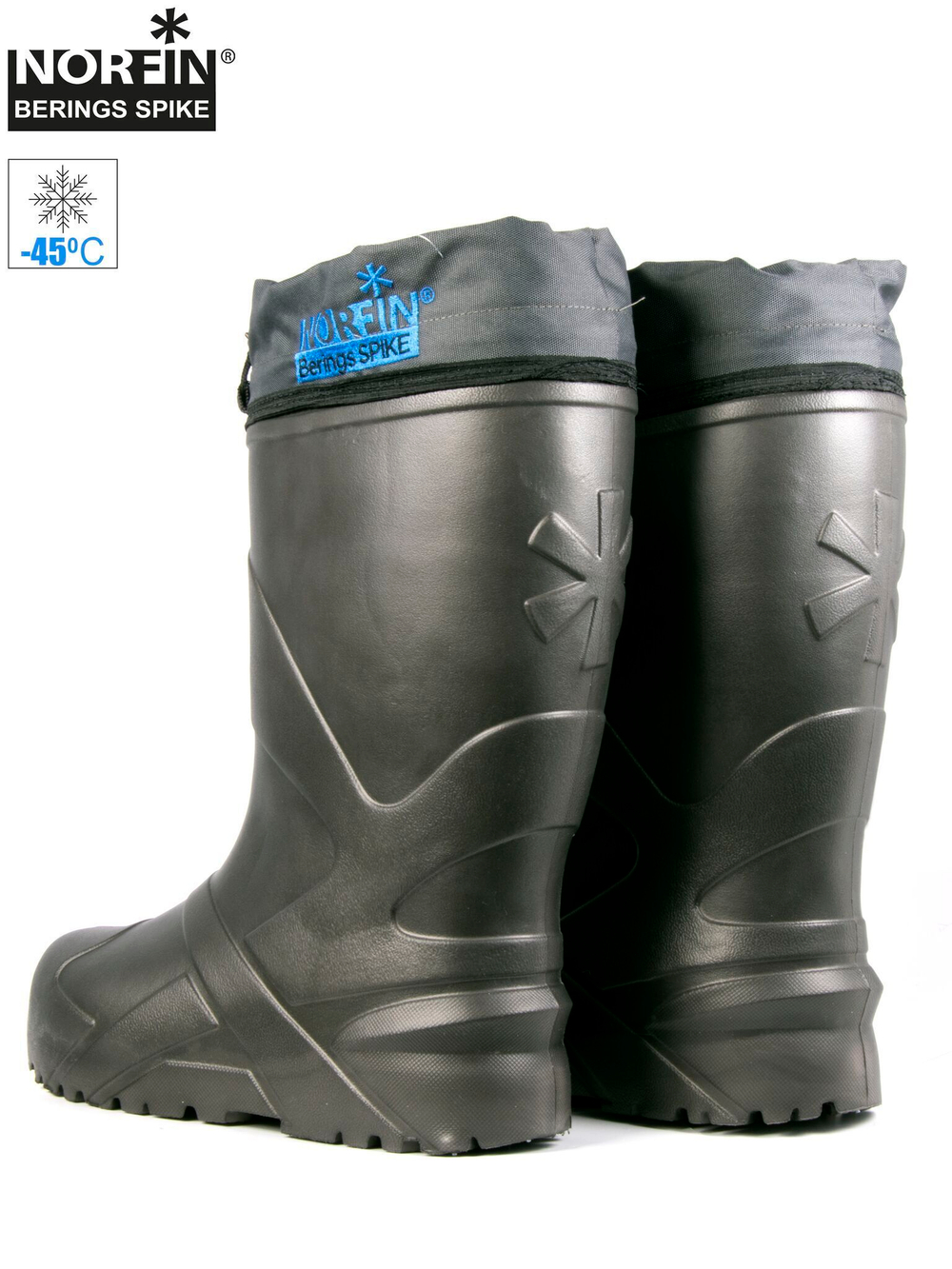 Сапоги зим. Norfin BERINGS SPIKE с манж. и шипами антрац. -45С EVA р.38-39