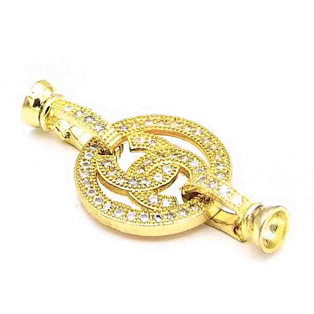 Замок-коннектор "Шанель" с фианитами