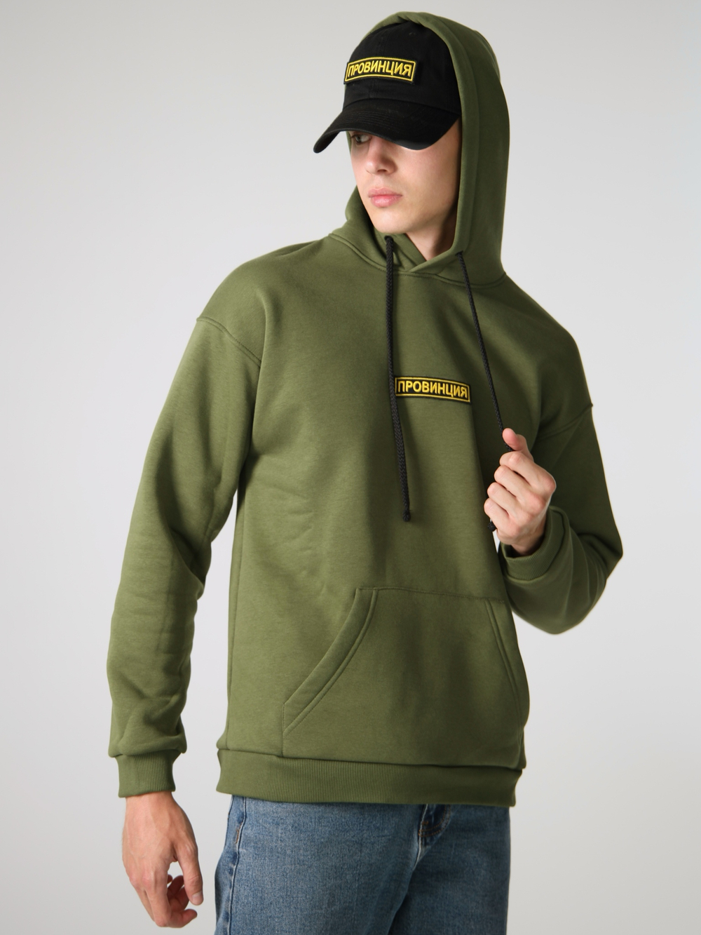 Купить худи мужское провинция хаки зеленое