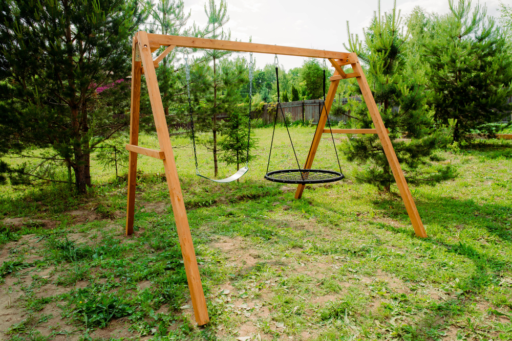 Деревянные качели с качелями гнездо 100 см и гибкими качелями