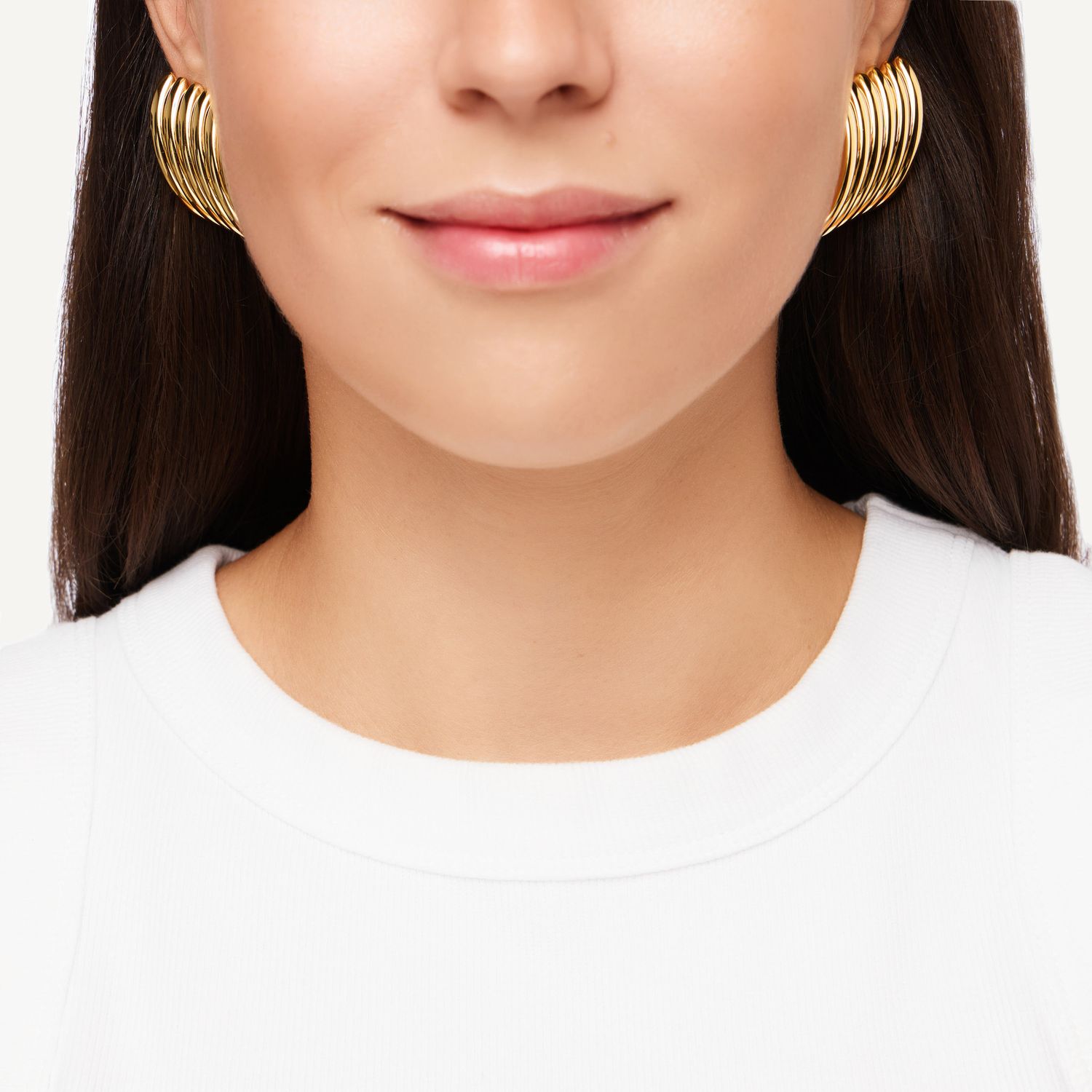 Клипсы Plain Brackets Earrings - Gold