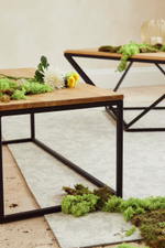 Стол журнальный 100х100х45, Детлиф, с металлическим подстольем, в стиле лофт, массив дуба, Dipriz