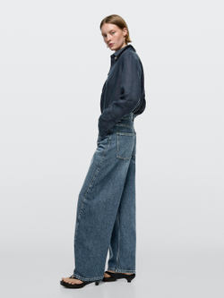 Massimo Dutti Джинсы Barrel Fit, средне-синий