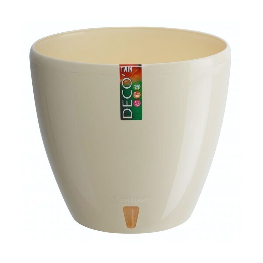 Вазон двойной с картриджем &quot;DECO TWIN PLUS&quot; 12.0 Л., Крем (М)*