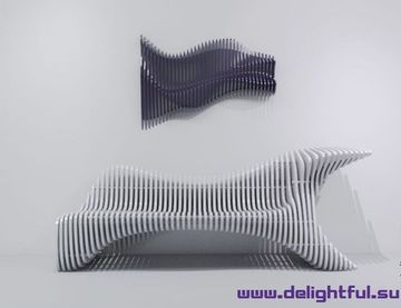 Дизайнерская полка из дерева Wave  by Starwood