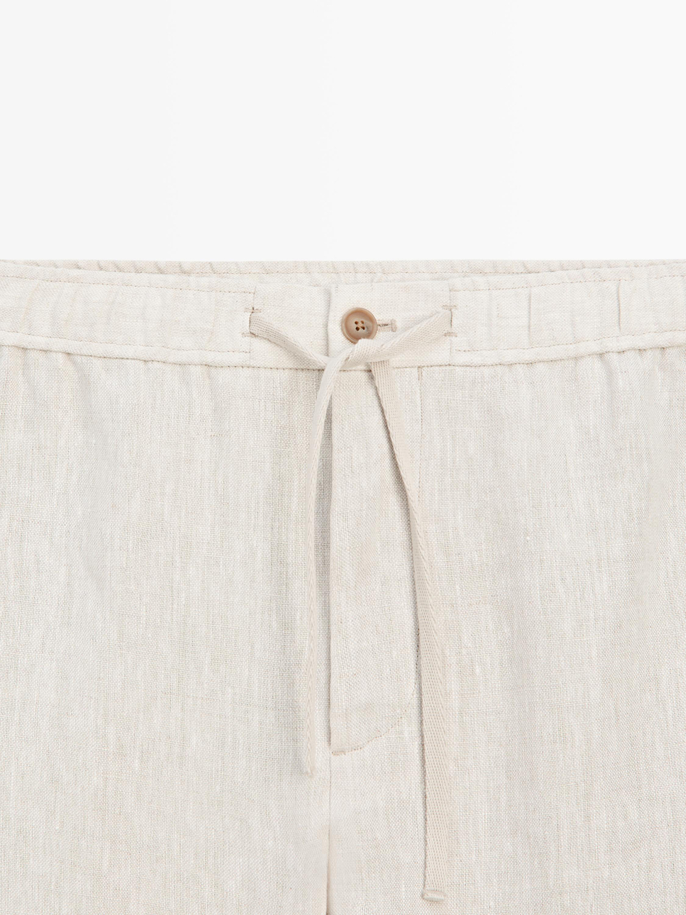 Massimo Dutti Льняные спортивные брюки, бежевый