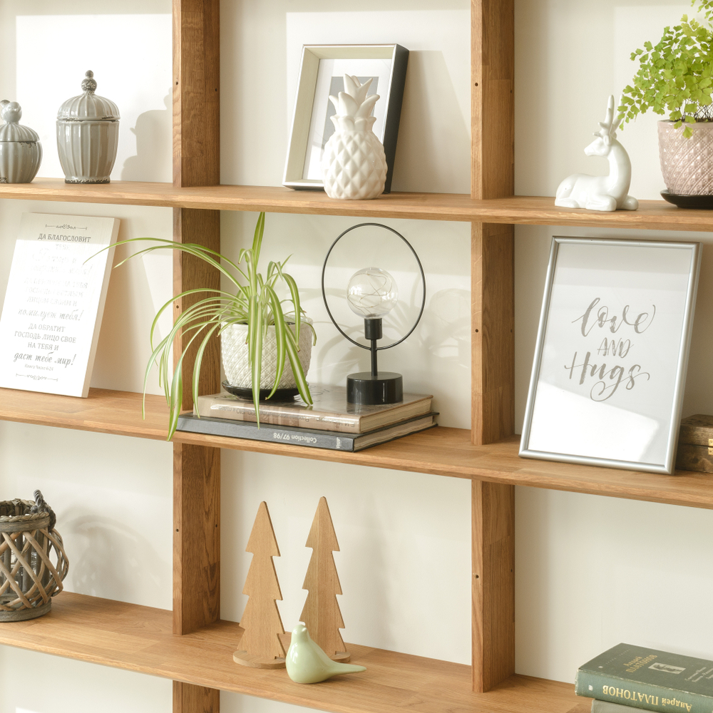 Стеллаж из массива дуба настенный Берг 2