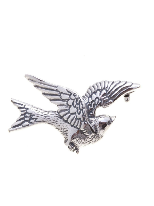 "Унона" брошь в серебряном покрытии из коллекции "Animals" от Jenavi с замком булавка