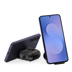 Усиленный чехол черного цвета для наушников Samsung Buds3, 3 Pro и 3 FE, серия SECQ Series (с подставкой и карабином) от Dux Ducis