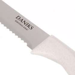 Нож кухонный Daniks, Латте, для хлеба, нерж сталь, 20 см, рук пласт, YW-A383-BR