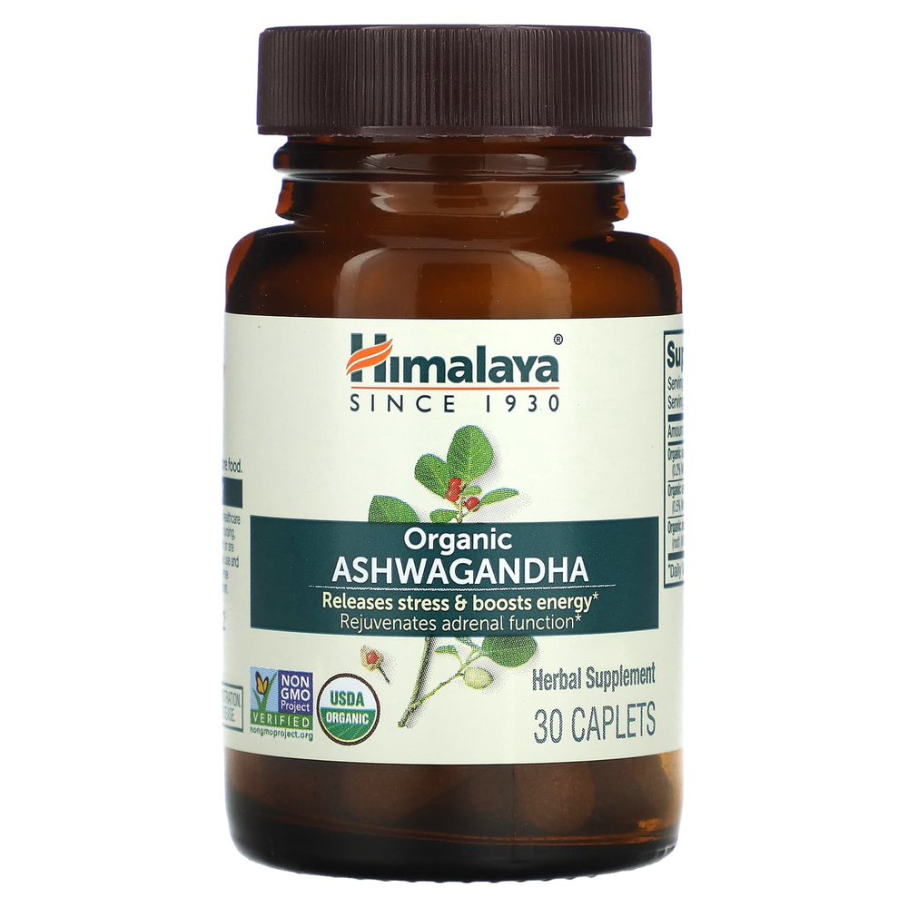 Himalaya, Органическая ашваганда, 30 капсул