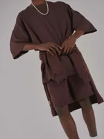 Шорты One Two Wide Shorts LOGO French Roast