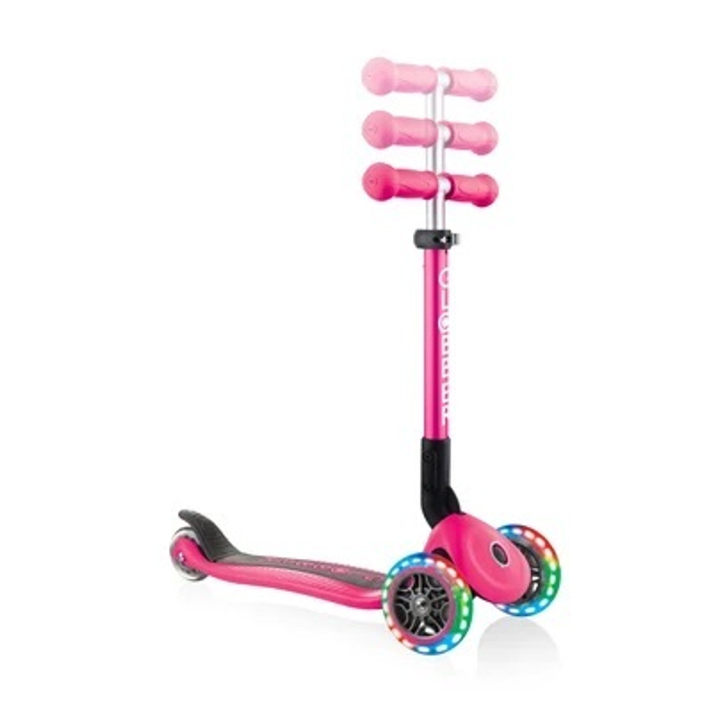 Самокат Globber Junior Foldable Lights розовый