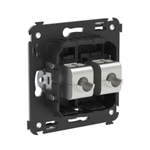 Компьютерная розетка RJ-45 без шторки в стену, кат.5e двойная экранированная, "Avanti", "Черный матовый"