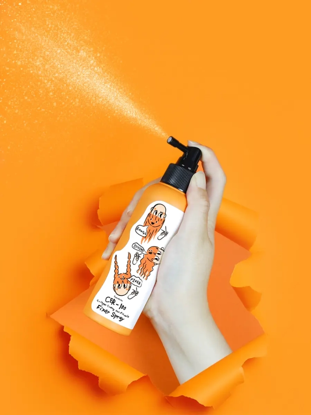 ELIZAVECCA - СПРЕЙ ДЛЯ ВОЛОС С КОЛЛАГЕНОМ НЕСМЫВАЕМЫЙ ФИКСИРУЮЩИЙ CER - 100 COLLAGEN COATING HAIR A+ MUSCLE FIXER SPRAY, 150 МЛ
