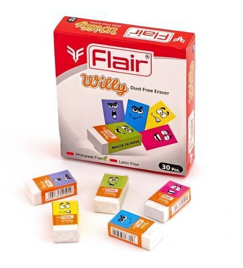 Резинка стирательная 34х20х10мм, белая (Flair)