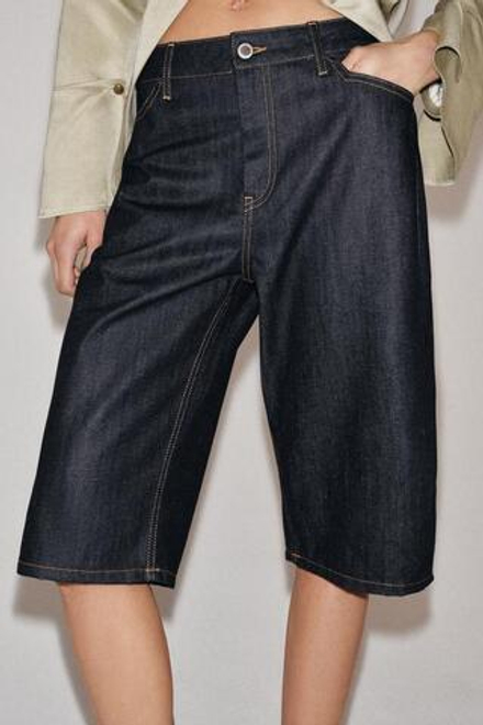 ZARA ДЖИНСОВЫЕ ШОРТЫ — ZW COLLECTION, СИНИЙ