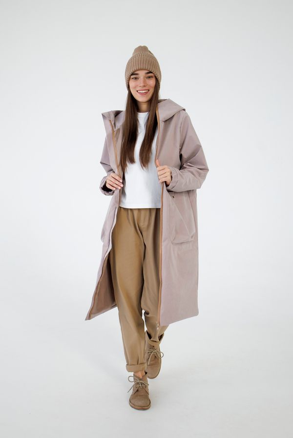 Плащ женский пудровый - фото 2