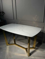 Стол обеденный Ist Casa Ланс, 140х80х75 см, белый мрамор