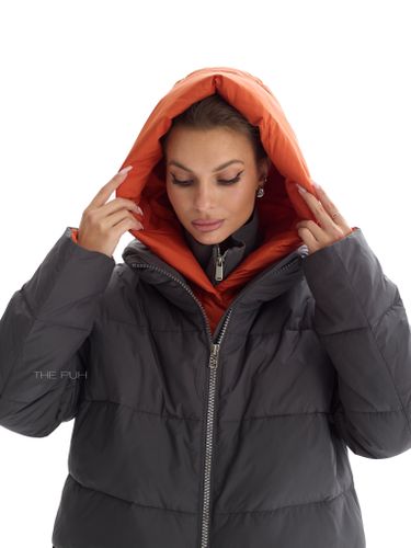 Куртка с контрастной отделкой в графитовом цвете