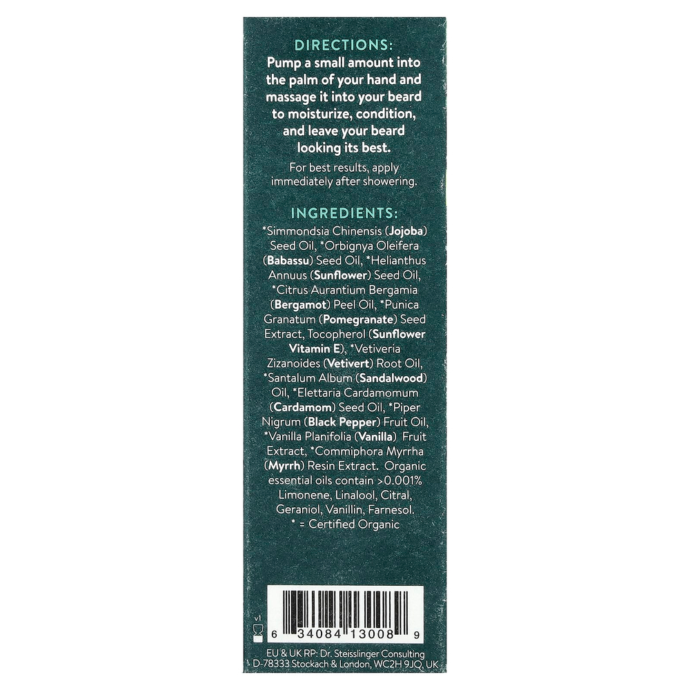 Badger, масло для бороды, ваниль и бергамот, 29,6 мл (1 жидк. унция)