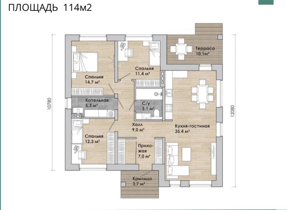 Проект Дома 114 кв. м К-61