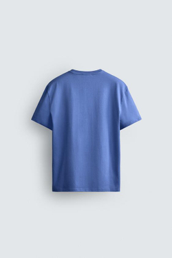 ZARA ФУТБОЛКА MEDIUM WEIGHT БАЗОВАЯ, ЯРКО-СИНИЙ