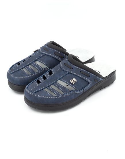 502 | "Ivan leto" | Темно-синие мужские сабо с закрытым носом