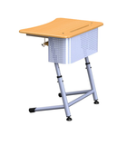 Парта Премьера 1Р с перфорированным экраном, полочкой, регулируемая