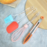 Набор кухонных принадлежностей из силикона, 4 предмета: кисточка 22*4,6см, ложка 25*5см, венчик