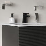 Тумба с умывальником IDDIS Bild, подвесная, 60 см, темно-серый, BIL60G0i95K