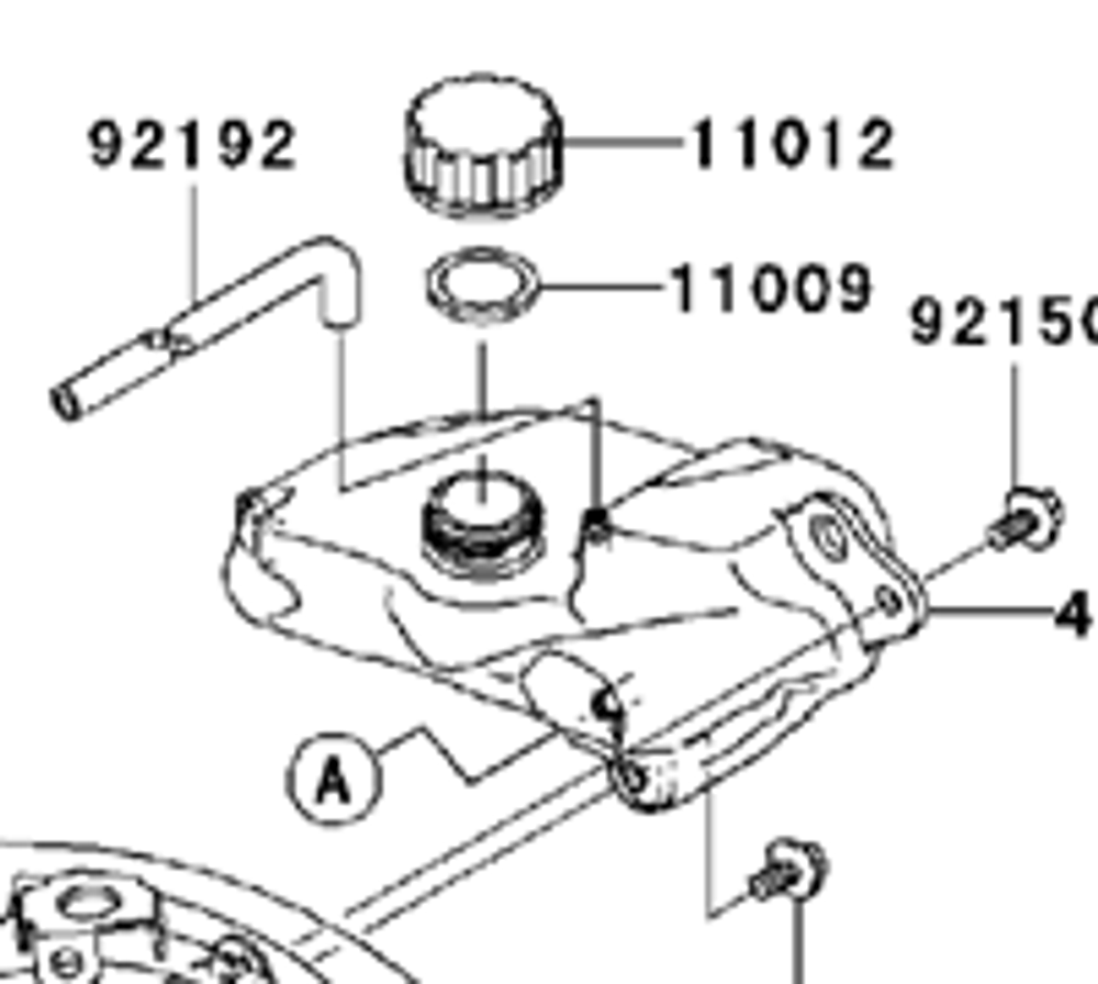 43078-0052. RESERVOIR. Reserve tank for Kawasaki ER-6N ER650 2009-2011