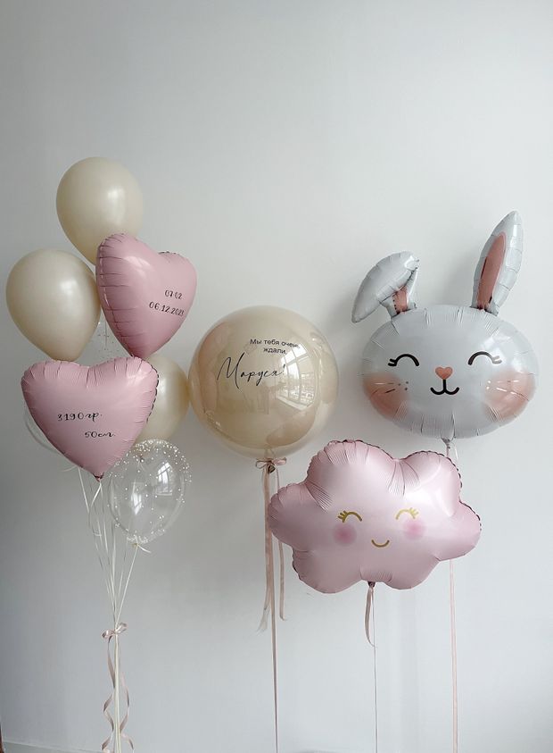 Воздушные шары на выписку для девочки №8067