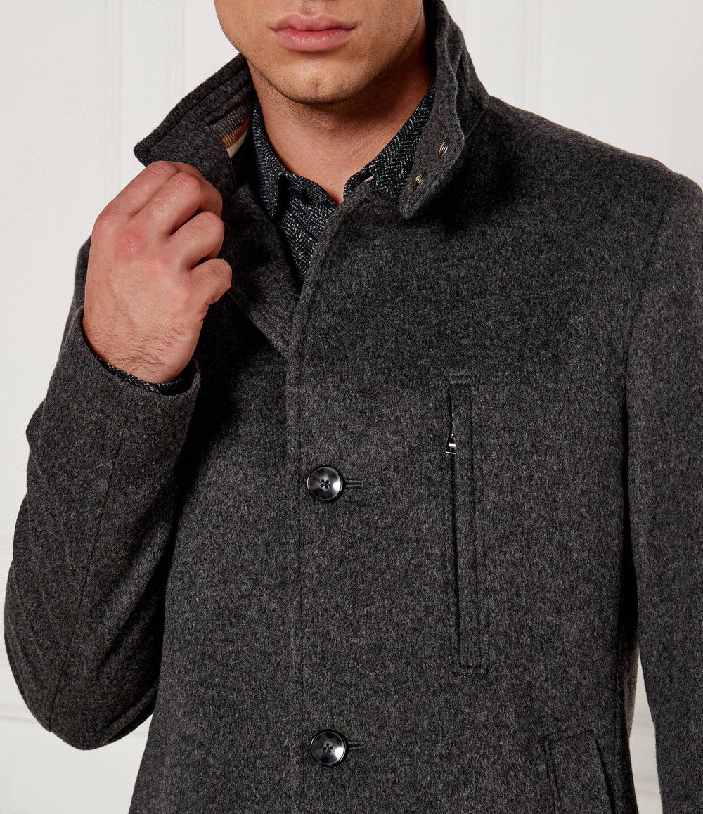 Шерстяное пальто H-Hyde-SU-244 BOSS BLACK - серый(50525764)