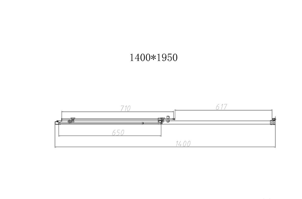 Душевая дверь Слим-Н (Slim-N) VDS-4SN140CLG, 1400, брашированное золото, стекло прозрачное