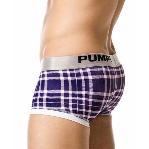 Мужские трусы боксеры фиолетовые в клетку PUMP! Tartan Navy