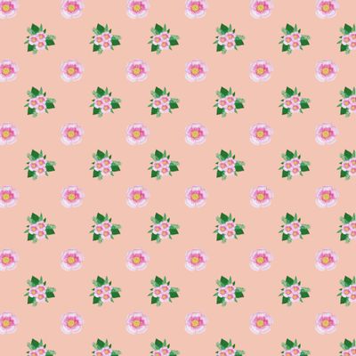 Цветочный паттерн на персиковом фоне