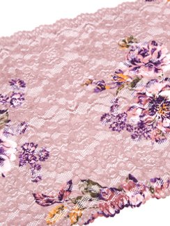 03-225 ОПТ Кружево эластичное 28 см, Renaissance, лотос/кофейная роза