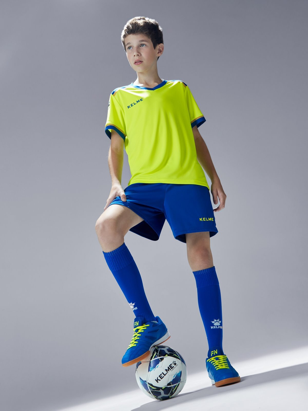Детская футбольная форма KELME желто-синяя