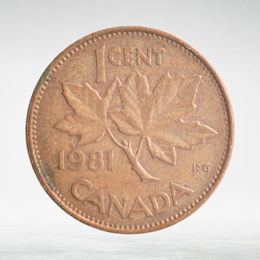 Canada, 1 Cent, 1981 – Elizabeth II (Modified Second Portrait; Reduced Weight), VF