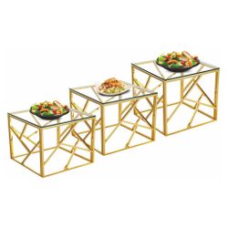 Подставка фуршетная стойка набор 3 шт (51,5*15,5*20 см /56*20,5*25 см /61*25,5*30 см) Gold P.L.