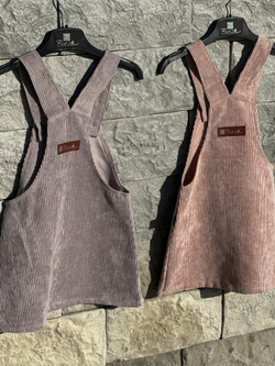 Вельветовый Сарафан Тауп Грей