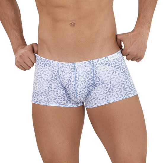Мужские трусы хипсы белые с принтом Clever Moda GLORIOUS LATIN BOXER 113901