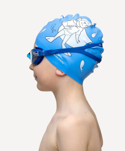 Шапочка для плавания Floater Blue, силикон, детский