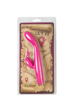 Вибратор для точки G с клиторальной стимуляцией розовый 19,5 см