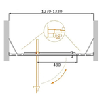 Душевая дверь Cezares Molveno 130 MOLVENO-BA-12-70+60-C-Cr-IV профиль Хром стекло прозрачное