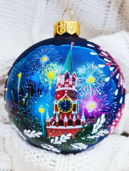 КУ-80-214106 Стеклянный шар Кремль 80 мм., Коломеев