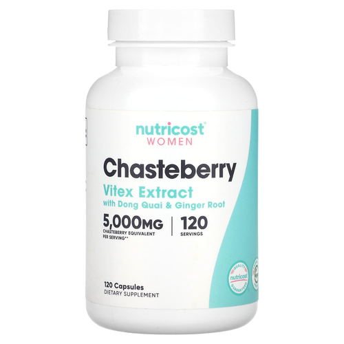 Nutricost, для женщин, витекс с дудником китайским и корнем имбиря, 5000 мг, 120 капсул