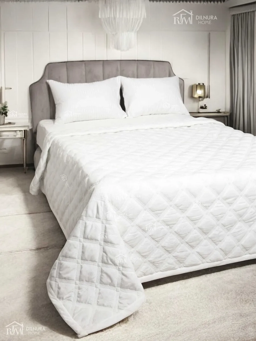 Покрывало 220х240 стеганое для кровати и дивана