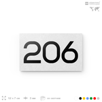 Номер на дверь 206, табличка на дверь для офиса, квартиры, кабинета, аудитории, склада, белая 120х70 мм, Айдентика Технолоджи